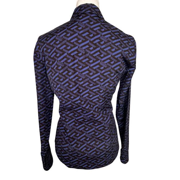 Versace women's La Greca all over printed button down blouse size 38 (US 2 - 4) - Picture 8 of 14